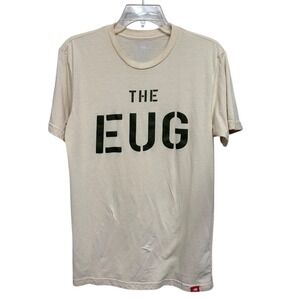 Sportiqe The EUG Eugene‎ Oregon Cream Graphic T-Shirt Tri-Blend Men's Small